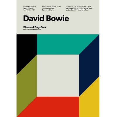 데이빗 보위 아트 포스터 David Bowie At Charlotte Coliseum Limited Edition Graphic Art Print