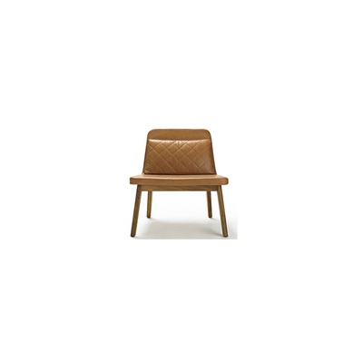 Lean Lounge Chair With Cushion (Cognac/Black)